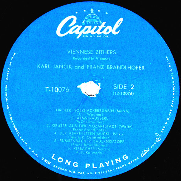 Karl Jancik And Franz Brandlhofer : Viennese Zithers (LP, Mono)
