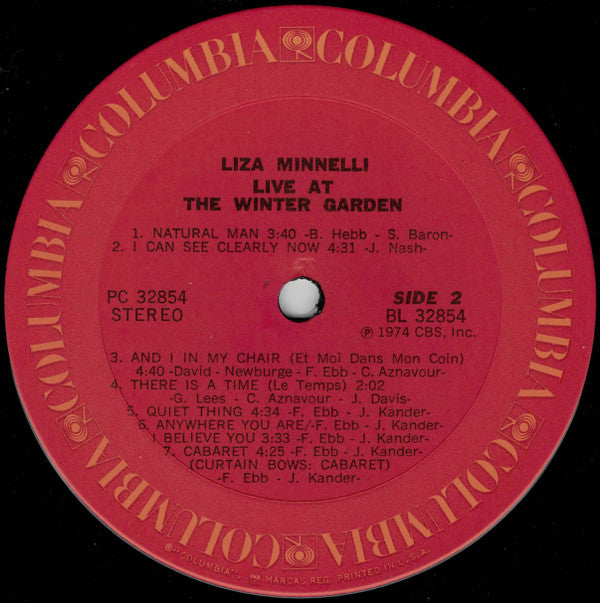 Liza Minnelli : Live At The Winter Garden (LP, Album)