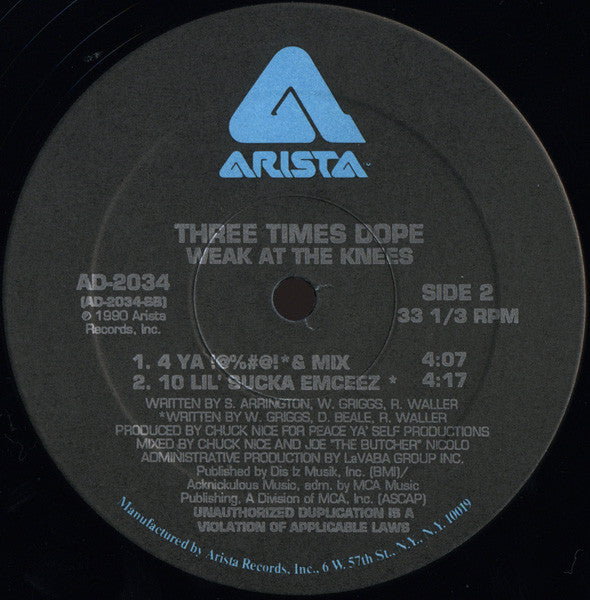 Three Times Dope : Weak At The Knees (12")