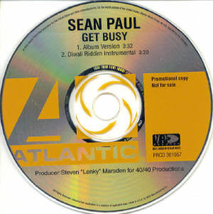 Sean Paul : Get Busy (CD, Single, Promo)