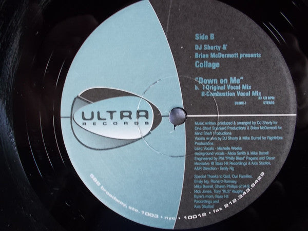 DJ Shorty And Brian McDermott Present Collage (5) : Down On Me (12")