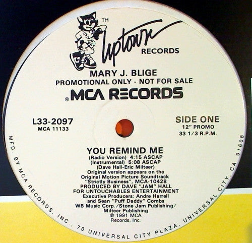 Mary J. Blige : You Remind Me (12", Promo)