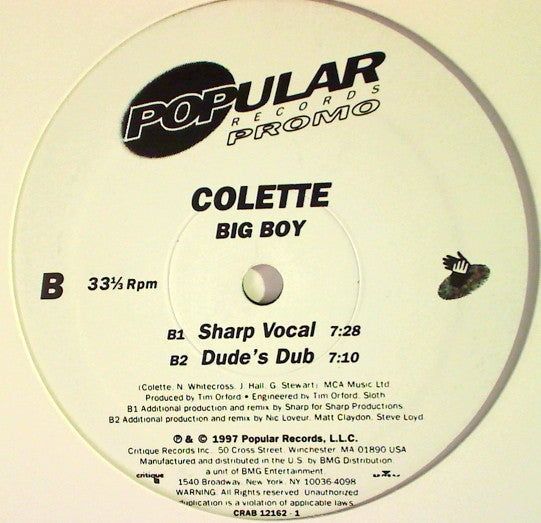 Colette (2) : Big Boy (12", Promo)