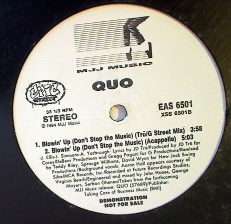 Quo : Blowin' Up (Don't Stop The Music) (12", Promo)