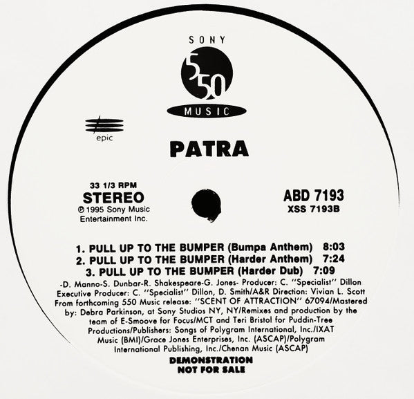 Patra : Pull Up To The Bumper (12", Promo)