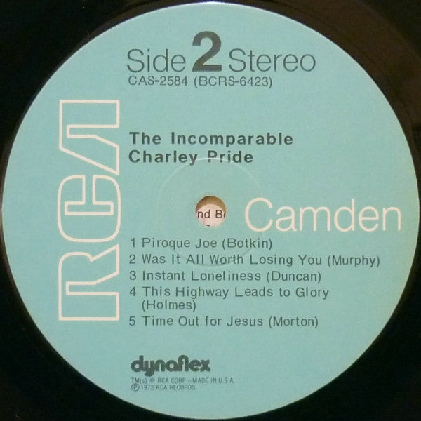 Charley Pride : The Incomparable Charley Pride (LP, Comp, RM, Ind)