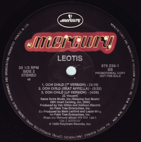 Leotis : Ooh Child (12", Single, Promo)