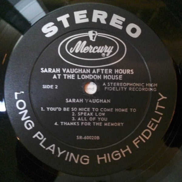 Sarah Vaughan : After Hours At The London House (LP, Album)