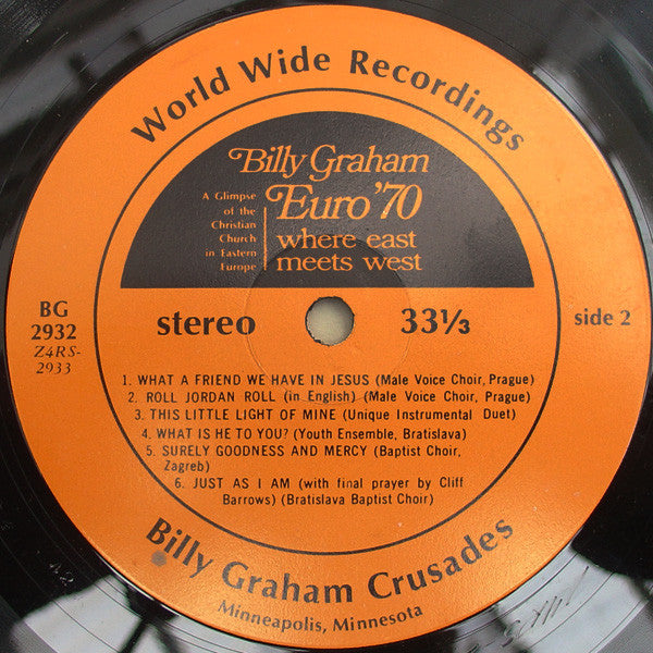 Billy Graham (2) : Euro '70: Where East Meets West (LP, Album)