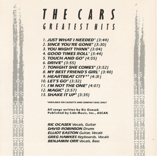 The Cars : The Cars Greatest Hits (CD, Comp, Club, BMG)