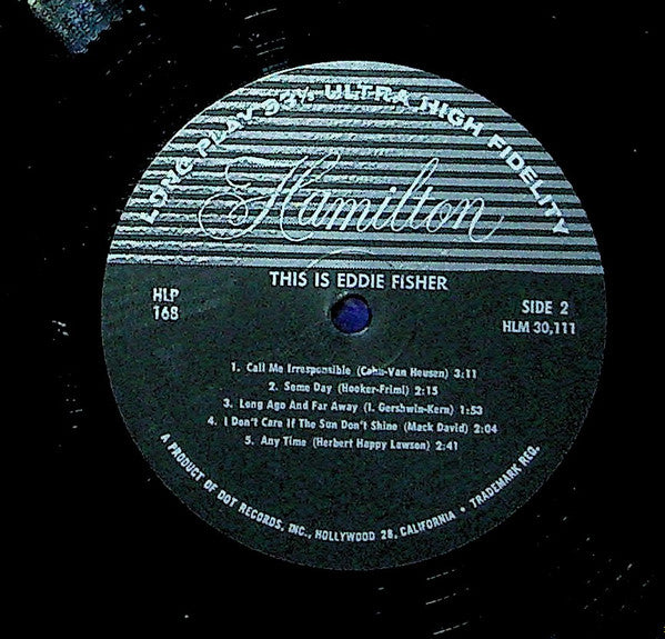 Eddie Fisher : This Is Eddie Fisher (LP, Album, Mono)