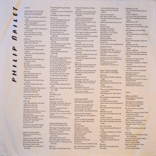 Philip Bailey : Inside Out (LP, Album, Pit)