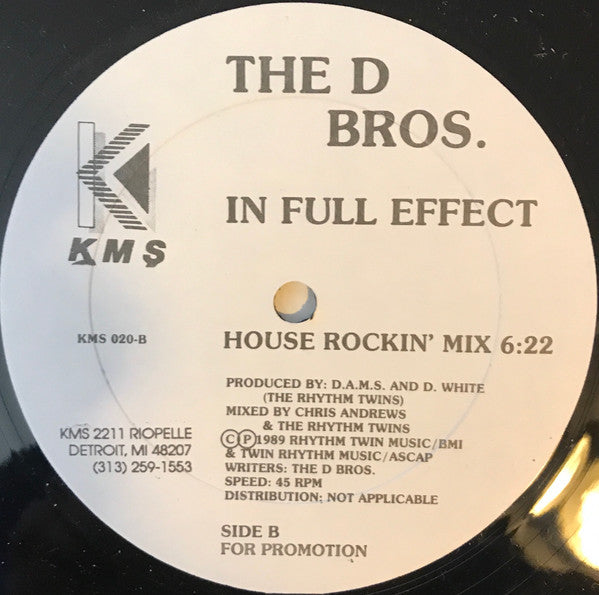 The D Bros. : In Full Effect (12", Promo)