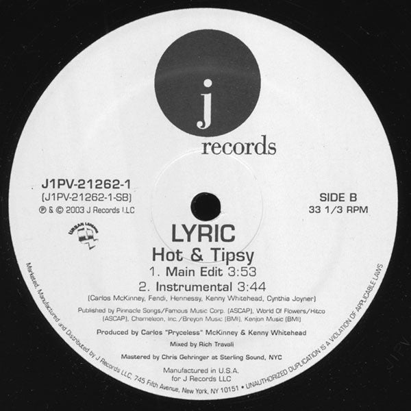 Lyric (4) : Hot & Tipsy (12")