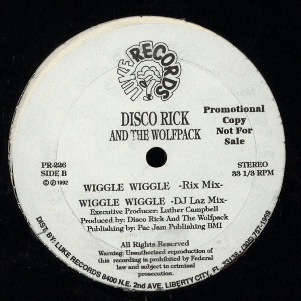 Disco Rick And The Wolf Pack (3) : Wiggle Wiggle (12", Promo)