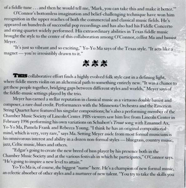 Yo-Yo Ma • Edgar Meyer • Mark O'Connor : Appalachia Waltz (CD, Album)