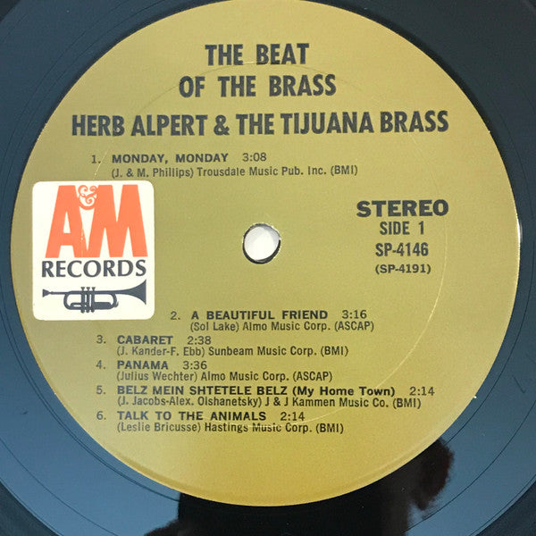 Herb Alpert & The Tijuana Brass : The Beat Of The Brass (LP, Album, Mon)