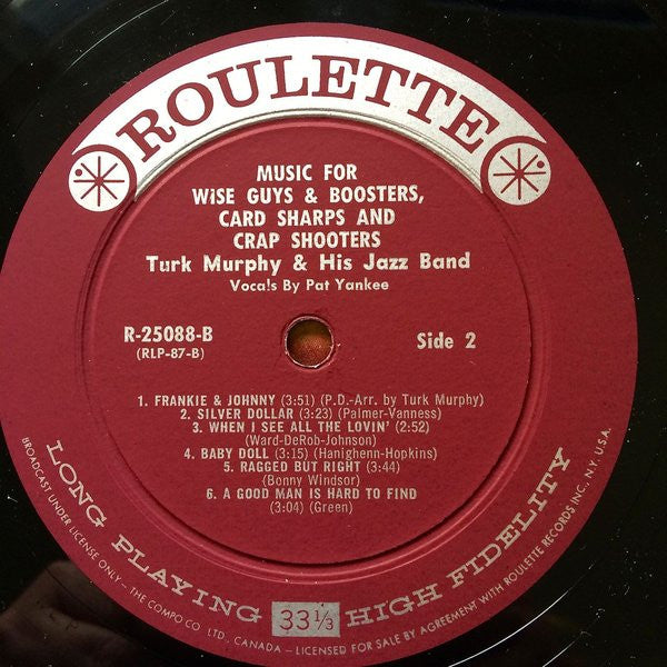 Turk Murphy : Music For Wise Guys & Boosters, Card Sharps & Crap Shooters (LP, Album, Mono)