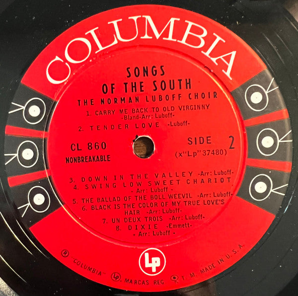 Norman Luboff Choir : Songs Of The South (LP, Album, Mono)