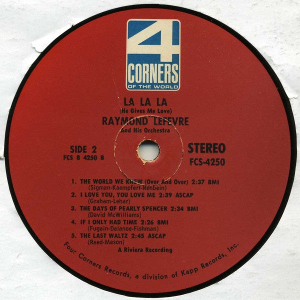 Raymond Lefèvre Et Son Grand Orchestre : La La La (He Gives Me Love) (LP, Comp)
