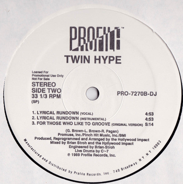 Twin Hype : For Those Who Like To Groove (12", Promo)