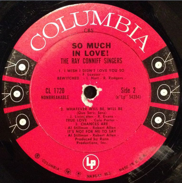 Ray Conniff And The Singers : So Much In Love (LP, Album, Mono)