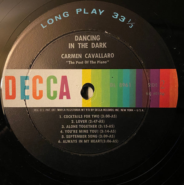 Carmen Cavallaro : Dancing In The Dark (LP, Album, Mono, RE)