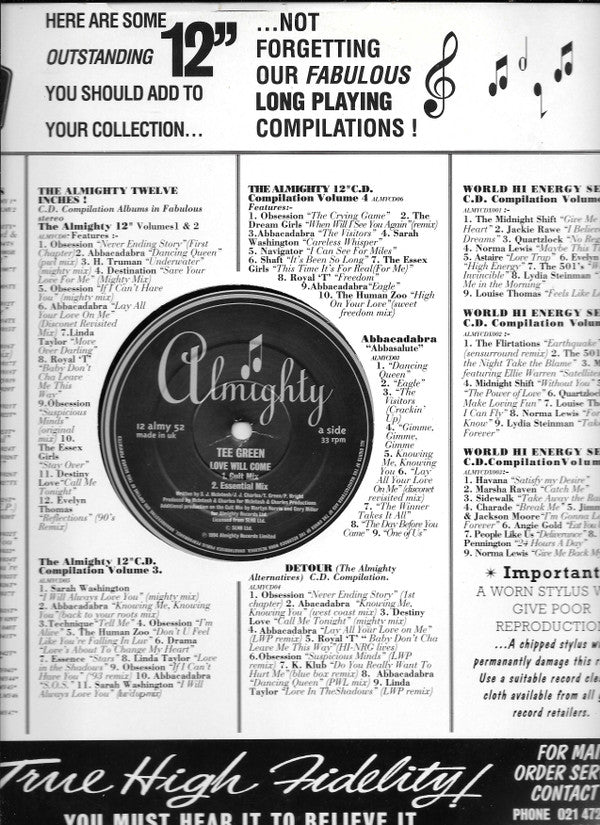 Tee Green : Love Will Come (12", Single)