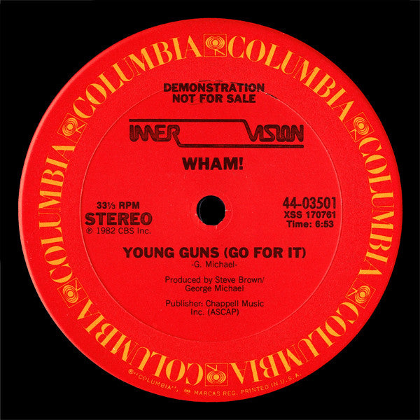 Wham! : Young Guns (Go For It) (12", Promo)