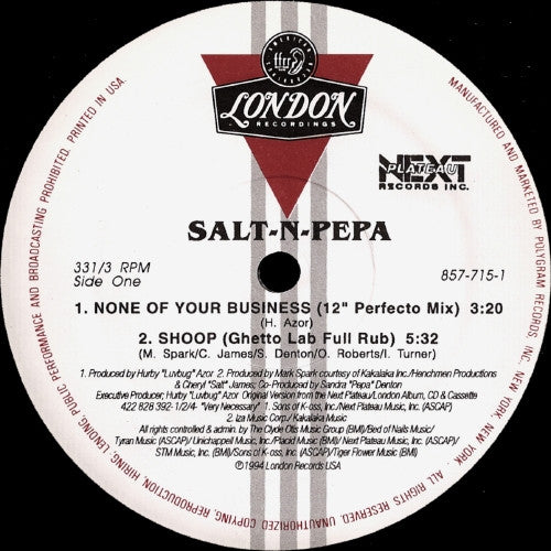 Salt 'N' Pepa : None Of Your Business (12", Single)