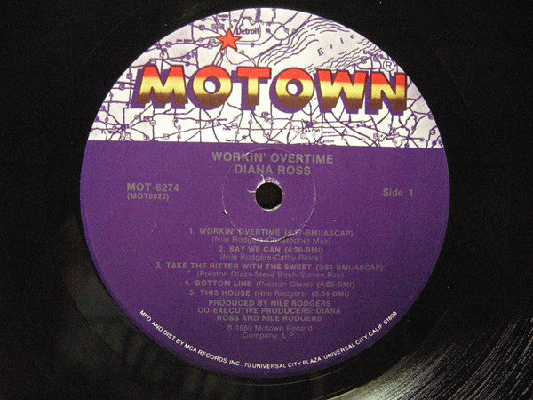 Diana Ross : Workin' Overtime (LP, Album)