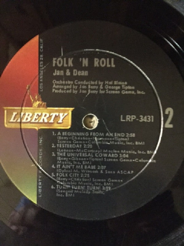 Jan & Dean : Folk 'N Roll (LP, Album, Mono)