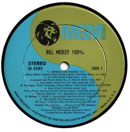 Bill Medley : 100% (LP, Album)