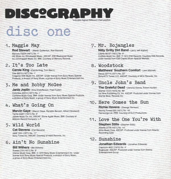 Various : Singers And Songwriters 1970-1971 (2xCD, Comp)