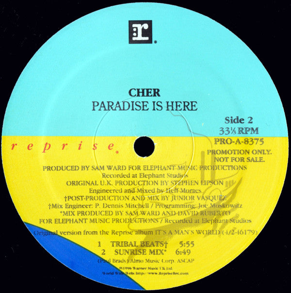 Cher : Paradise Is Here (12", M/Print, Promo)