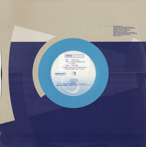 David Forbes : Questions (Magica Rmx) (12", Promo)
