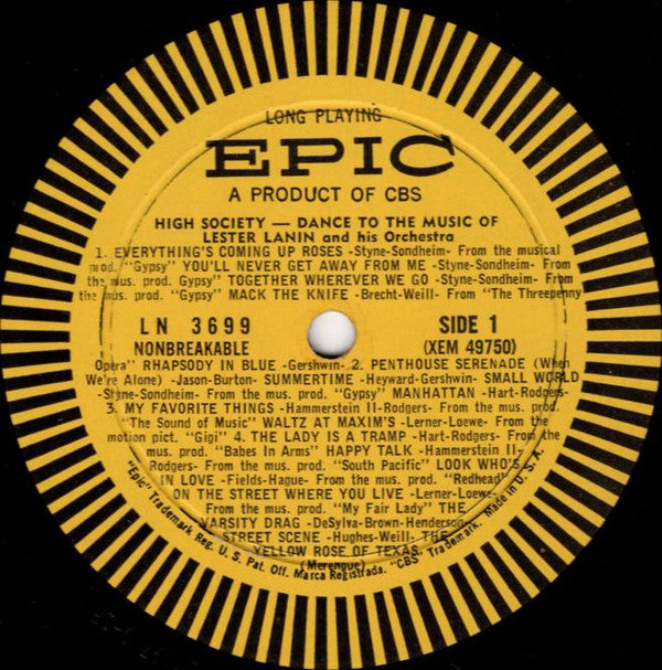 Lester Lanin And His Orchestra : High Society (Volume 11) (LP)