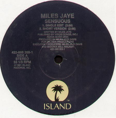 Miles Jaye : Sensuous (12", Promo)