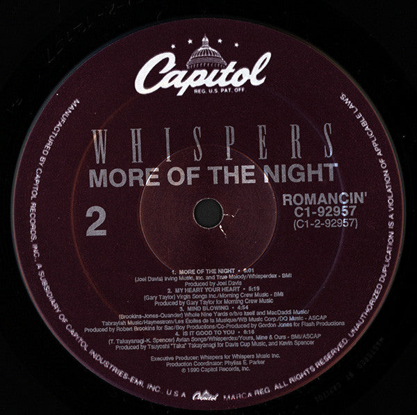 The Whispers : More Of The Night (LP, Album)