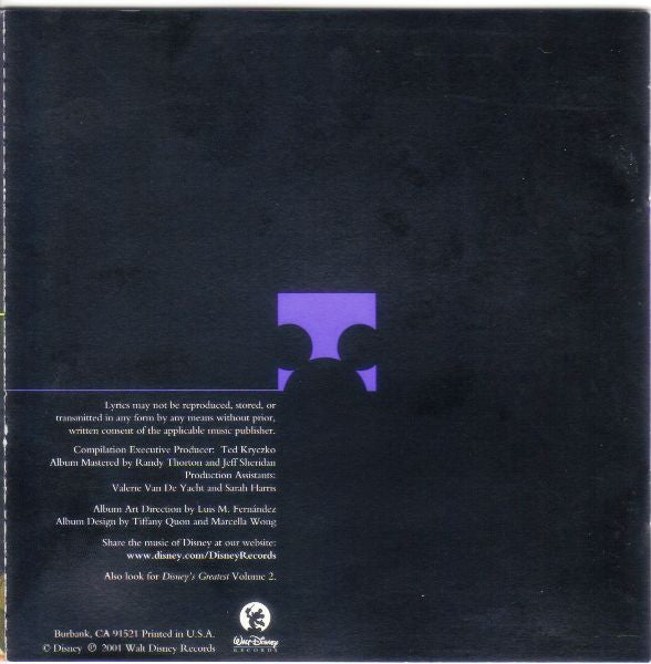 Various : Disney's Greatest Volume 1 (CD, Comp)
