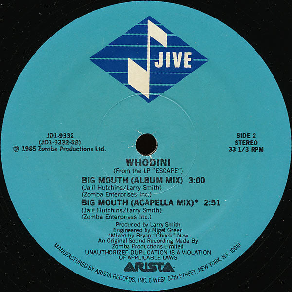 Whodini : Big Mouth (12")