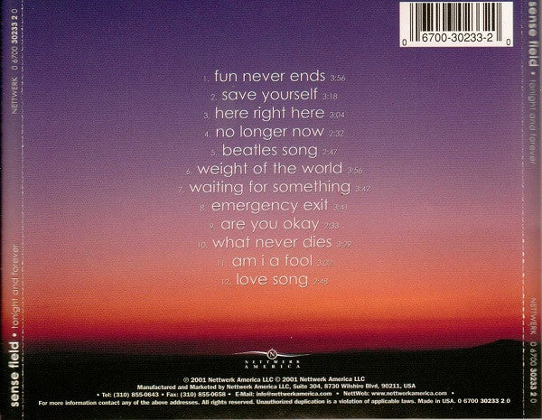 Sense Field : Tonight And Forever (CD, Album)