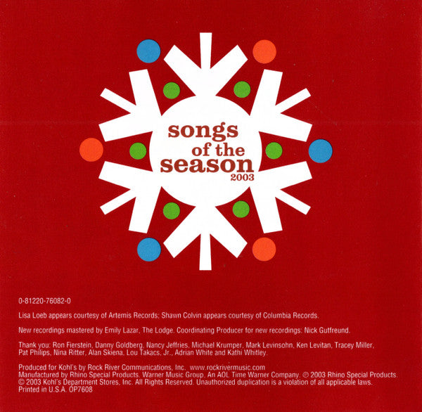 Various : Songs Of The Season 2003 (CD, Comp)