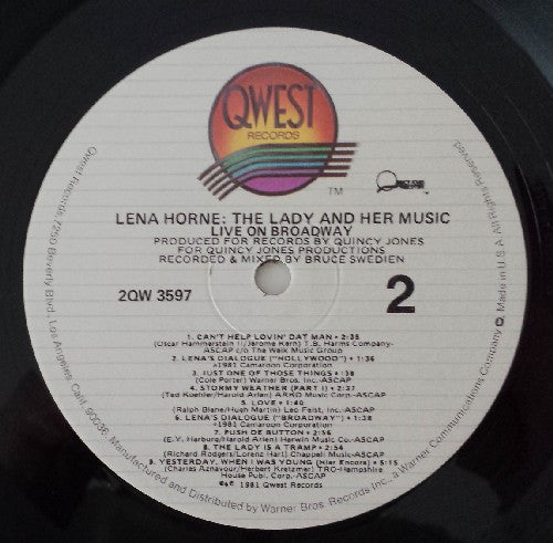 Lena Horne : Lena Horne: The Lady And Her Music (Live On Broadway) (2xLP, Album, Gat)