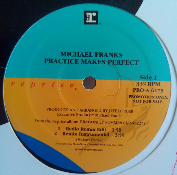 Michael Franks : Practice Makes Perfect (12", Promo)