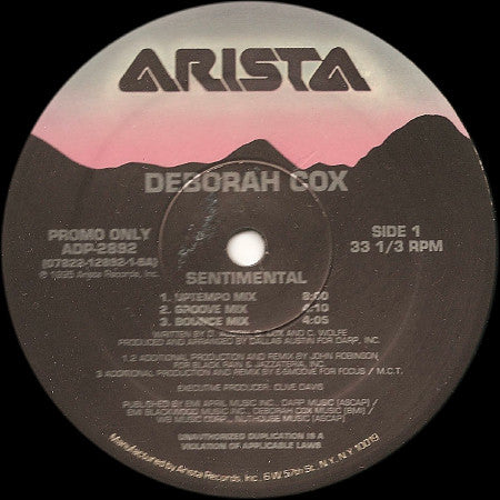 Deborah Cox : Sentimental (12", Promo)