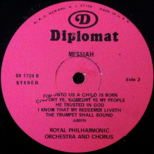 Royal Philharmonic Orchestra And Royal Philharmonic Chorus : Excerpts From Handel's Messiah (LP, Album)