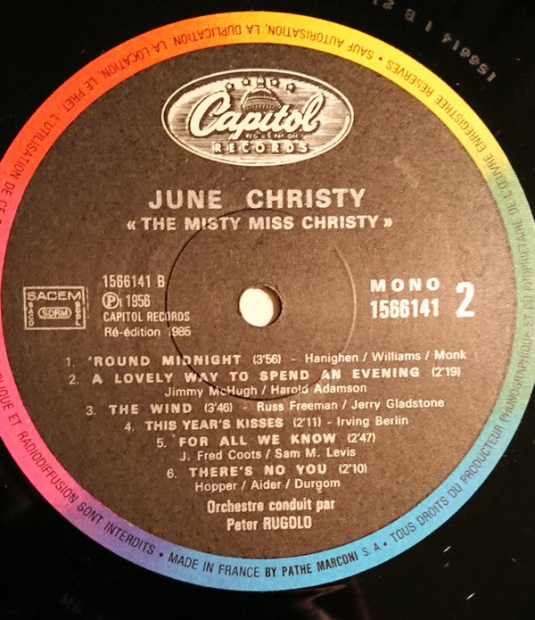 June Christy : The Misty Miss Christy (LP, Album, Mono, RE)
