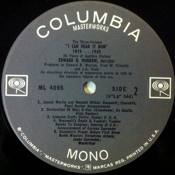 Edward R. Murrow And Fred W. Friendly : "I Can Hear It Now..."—Vol. I (LP, Mono, RE)