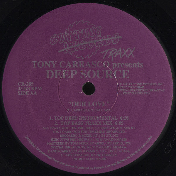Tony Carrasco Presents Deep Source : Our Love (12")